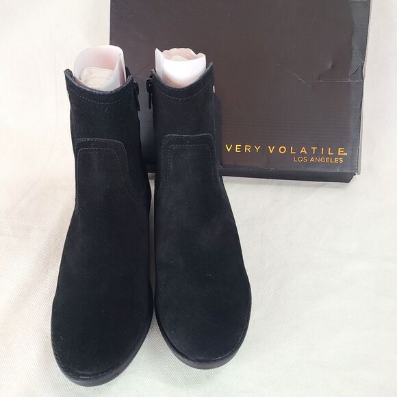 New VERY VOLATILE Women's (7) Lanyon Black Suede Leather Western Ankle Boots - Picture 9 of 10
